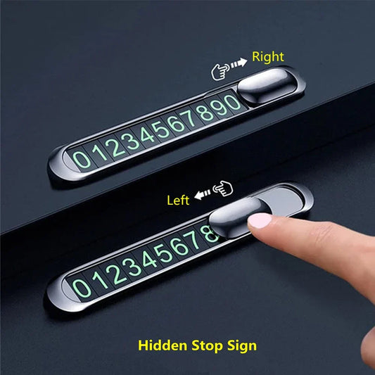 Car Temporary Parking Card – Hidden Number Plate with Metal Alloy Texture