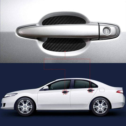4Pcs Car Door Handle Protection Stickers – Carbon Fiber Scratch-Resistant Film Set